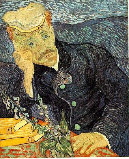 Portrait of Dr. Gachet was painted in June, Vincent Van Gogh